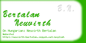 bertalan neuvirth business card